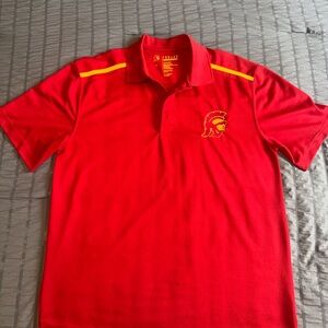 USC Trojans Polo Shirt – Red & Gold – Size Large – Official Trojan Apparel